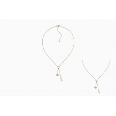 Dior Collana con ciondolo con logo CD e perle coltivate bianche lucide-D Collana da donna in oro giallo e cristallo