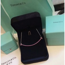 Tiffany Tiffany T Collana grande con ciondolo sorriso a doppia T con diamanti Swarovski rosa