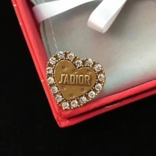 Anello in ottone a forma di cuore da donna con motivo logo Dior JAdior con diamanti
