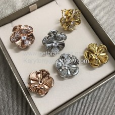 Orecchini Bvlgari Divas Dream Flower con diamanti Oro bianco-Oro giallo-Oro rosa