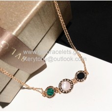 Collana con bottoni Bvlgari BVLGARI Doppia catena Imitazione in oro rosa