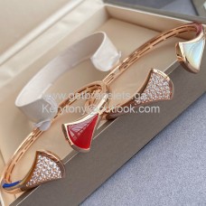 Bracciale Bvlgari Divas Dream rosso/verde/bianco con oro rosa Bracciale Bvlgari Divas Dream rosso/verde/bianco con oro rosa