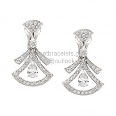 Orecchini Bvlgari Divas Dream Openwork Elements con diamanti copia in oro bianco