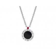 Collana Bvlgari Save the Children per il 10° anniversario in argento sterling con inserto in onice e prezzo in rubino Collana Bvlgari Save the Children per il 10° anniversario in argento sterling con inserto in onice e prezzo in rubino