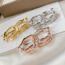 Orecchini Bvlgari Serpenti Viper con pavé di diamanti 3 colori perfetti