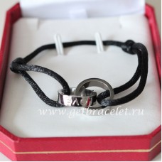 Bracciale Love doppio anello Cartier Corda nera in oro bianco Bracciale Love doppio anello Cartier Corda nera in oro bianco
