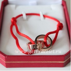 Bracciale Love doppio anello Cartier Corda rossa in oro rosa Bracciale Love doppio anello Cartier Corda rossa in oro rosa