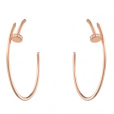 Orecchino Cartier Juste Un Clou in oro rosa 18 carati con 28 diamanti