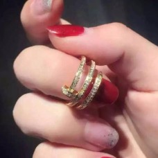 Anello a doppio chiodo Cartier Juste Un Clou in oro giallo con diamanti pieni
