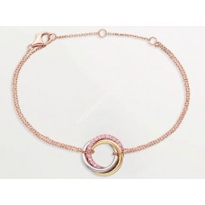 Bracciale Cartier Trinity in oro bianco/dio giallo con diamanti rosa Bracciale Cartier Trinity in oro bianco/dio giallo con diamanti rosa