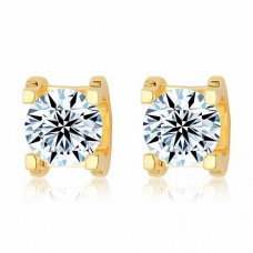 Orecchini Cartier C DE in oro giallo 18 carati con 1 diamante a taglio brillante