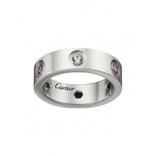 Cartier Love Ringv Oro bianco Zaffiri Granati Ametista