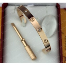 Bracciale Love semiaperto Cartier in oro rosa 4 diamanti Bracciale Love semiaperto Cartier in oro rosa 4 diamanti