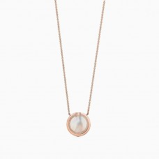 Collana in argento con pendente in madreperla Tiffany Double T e diamanti