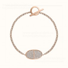 Bracciale Hermes Chaine D'Ancre Verso a catena con diamanti Champagne classico