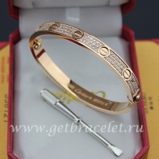 Bracciale Love Cartier con pavé di diamanti in oro rosa