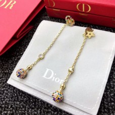 Dior La Petite Tribale Pendente sferoidale Stella femminile-CD Orecchini pendenti asimmetrici in ottone con diamanti multicolor
