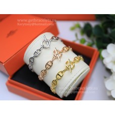Bracciale Hermes Chaine D'Ancre piccolo in argento/oro giallo/oro rosa di classe
