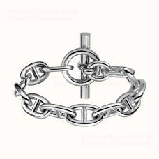 Bracciale Hermes Chaine D'Ancre piccolo in nastro sterling da donna Singapore