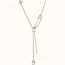 Collana Hermes Chaine D'Ancre Punk Lariat Oro rosa/Argento Collana Hermes Chaine D'Ancre Punk Lariat Oro rosa/Argento