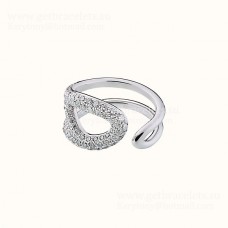 Anello Hermes Chaine Dancre Punk in oro bianco con diamanti Anello Hermes Chaine Dancre Punk in oro bianco con diamanti