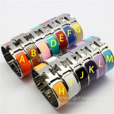 Bracciale Hermes Clic Clac HH smaltato multi-colore in oro bianco MM 18MM Gioielleria raffinata Bracciale Hermes Clic Clac HH smaltato multi-colore in oro bianco MM 18MM Gioielleria raffinata