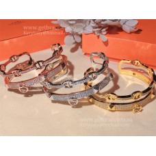 Bracciale Hermes Collier de Chien a doppio strato Oro bianco/Oro rosa/Oro giallo Lusso Bracciale Hermes Collier de Chien a doppio strato Oro bianco/Oro rosa/Oro giallo Lusso