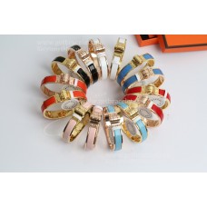 Bracciale Hermes in smalto stretto con cerniera in smalto semplice con oro rosa/oro giallo Bracciale Hermes in smalto stretto con cerniera in smalto semplice con oro rosa/oro giallo