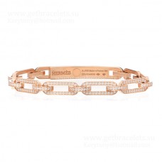 Bracciale Hermes da donna Kelly Chaine con diamanti argento/oro rosa/oro giallo Bracciale Hermes da donna Kelly Chaine con diamanti argento/oro rosa/oro giallo