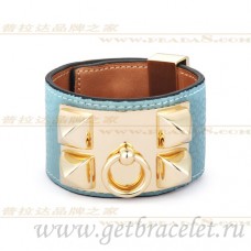Bracciale Hermes Collier de Chien blu con oro