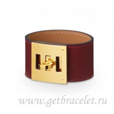 Bracciale Hermes Kelly Dog Caffè con oro