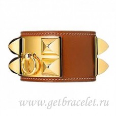 Bracciale Hermes Collier de Chien marrone con oro Bracciale Hermes Collier de Chien marrone con oro