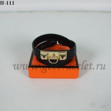 Bracciale Hermes Rivale a doppio giro in oro nero