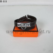 Bracciale Hermes Rivale a doppio giro in argento nero Bracciale Hermes Rivale a doppio giro in argento nero