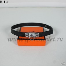 Bracciale Hermes Rivale a doppio giro in argento nero