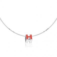 Collana Hermes Cage dH rossa in lacca con oro Collana Hermes Cage dH rossa in lacca con oro