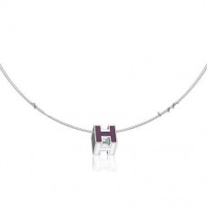 Collana Hermes Cage dH viola in lacca con oro Collana Hermes Cage dH viola in lacca con oro
