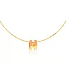 Collana Hermes Cage dH rossa in lacca oro giallo Collana Hermes Cage dH rossa in lacca oro giallo