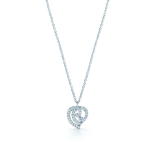 Collana Tiffany Enchant con ciondolo a cuore, gioielli in argento sterling e diamanti