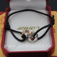 Bracciale Love Cartier Oro rosa Oro bianco Cavo nero