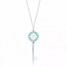 Tiffany Keys Ciondolo chiave con nodo Collana in smalto blu Argento sterling Prezzo Dubai
