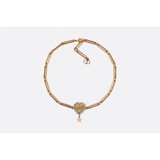 Girocollo Dior LAmour Avenir con motivo a cuore e affascinante ciondolo a stella in ottone femminile con diamanti