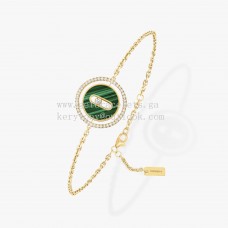 Bracciale Messika Lucky Move in malachite con diamanti in oro giallo Bracciale Messika Lucky Move in malachite con diamanti in oro giallo
