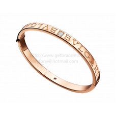 Bracciale rigido BVLGARI BVLGARI in oro rosa con diamanti Bracciale rigido BVLGARI BVLGARI in oro rosa con diamanti
