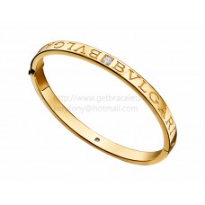 Bracciale rigido BVLGARI BVLGARI in oro giallo con diamanti