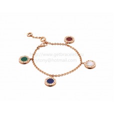 Bracciale BVLGARI BVLGARI in Oro Rosa con Madreperla Corniola Malachite Lapis