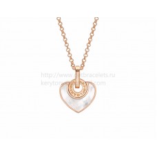 Pendente Cuore BVLGARI BVLGARI con catena in Oro Rosa con Madreperla
