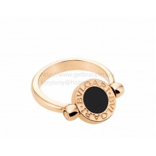 Anello BVLGARI BVLGARI Flip in oro rosa con madreperla e onice