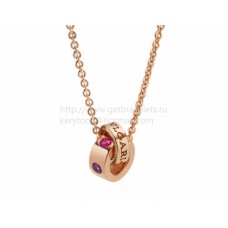 Collana BVLGARI BVLGARI in Oro Rosa con Ametiste e Tormaline Rosa