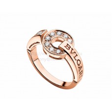 Anello BVLGARI BVLGARI in oro rosa con pavé di diamanti